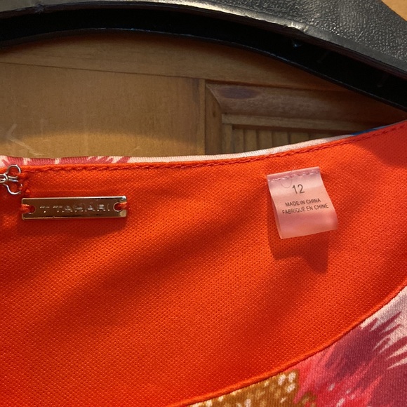 Tahari orange floral dress size 12 - Picture 3 of 4